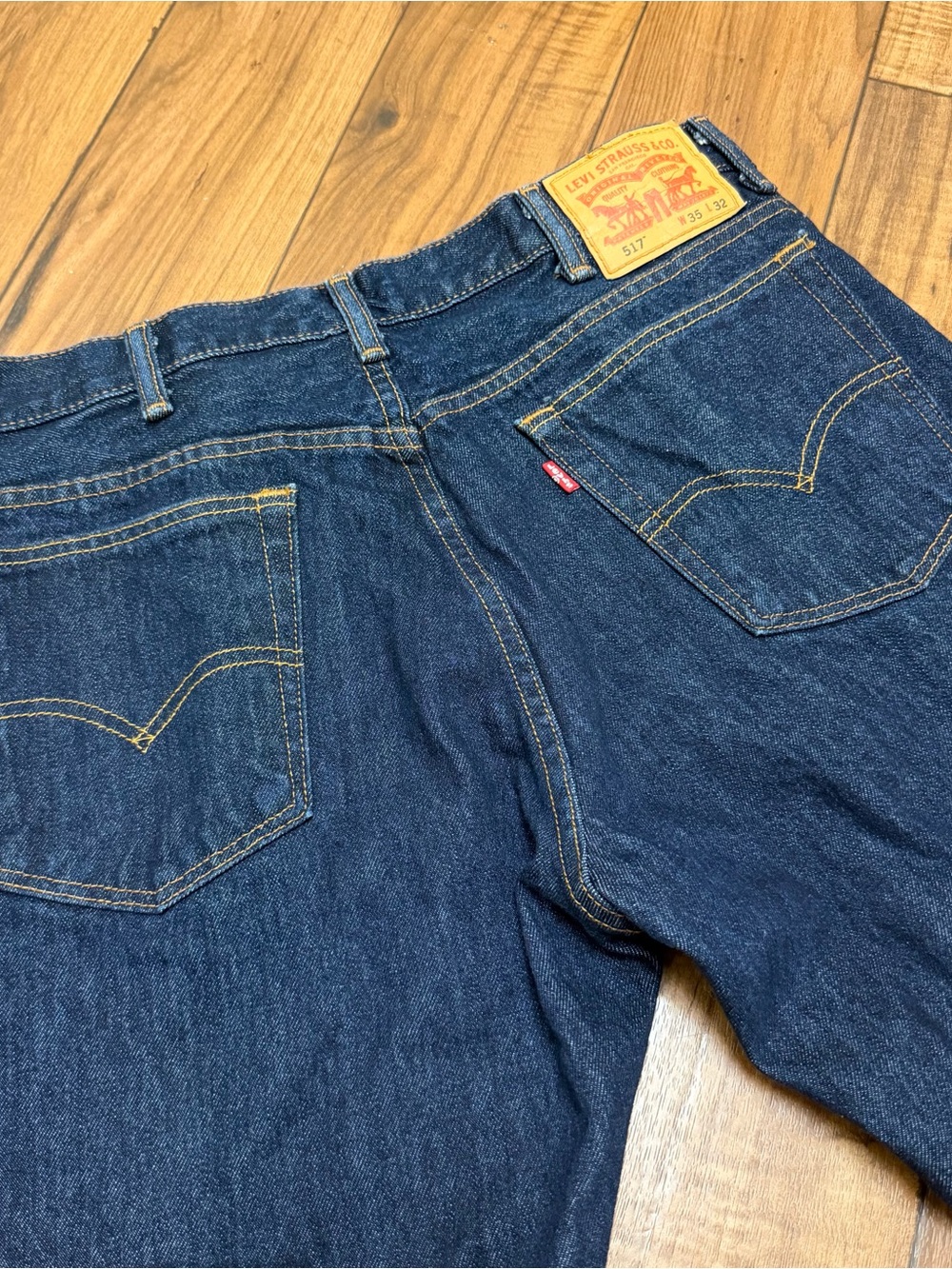 Levi Strauss 517 Boot Cut Jeans Mens 35x32 Dark Wash Western Wear